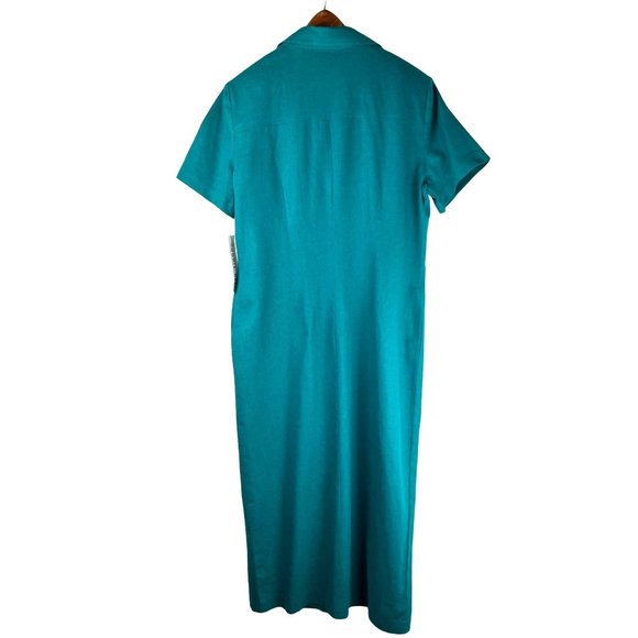 VTG 90's Robbie Bee Linen Blend Maxi Shell Button Front Dress, Women's Size 16 - Picture 13 of 16